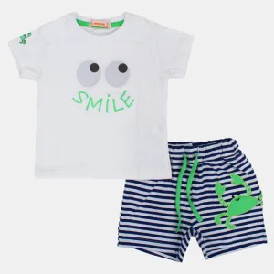 Baby Boys Kurzarm 2-teiliges Baumwoll-Outfit Set – Lustiges Design