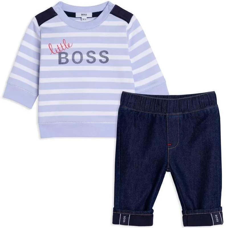 Gestreiftes Oberteil & Hose Set für Babyjungen