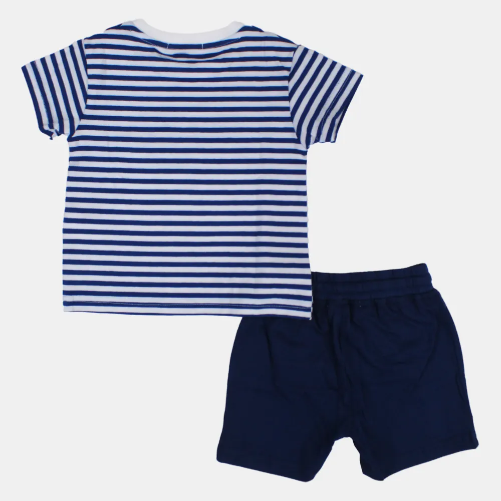 Baby Boys Gestreiftes Kurzarm-2-teiliges Baumwoll-Outfit-Set – 