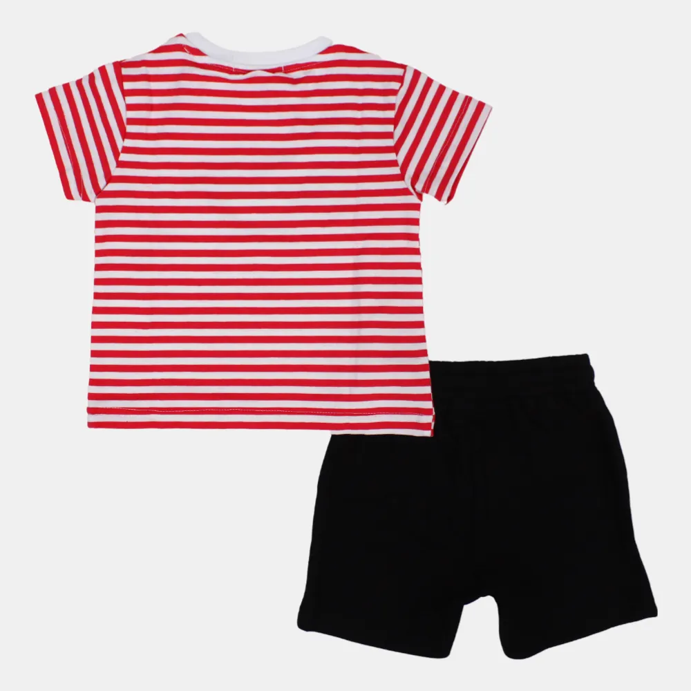 Baby Boys Gestreiftes Kurzarm-2-teiliges Baumwoll-Outfit-Set – 