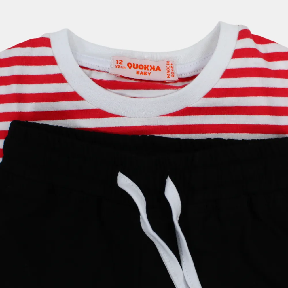 Baby Boys Gestreiftes Kurzarm-2-teiliges Baumwoll-Outfit-Set – 
