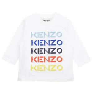 Baby Boys Weißes T-Shirt mit mehrfarbigem Logo