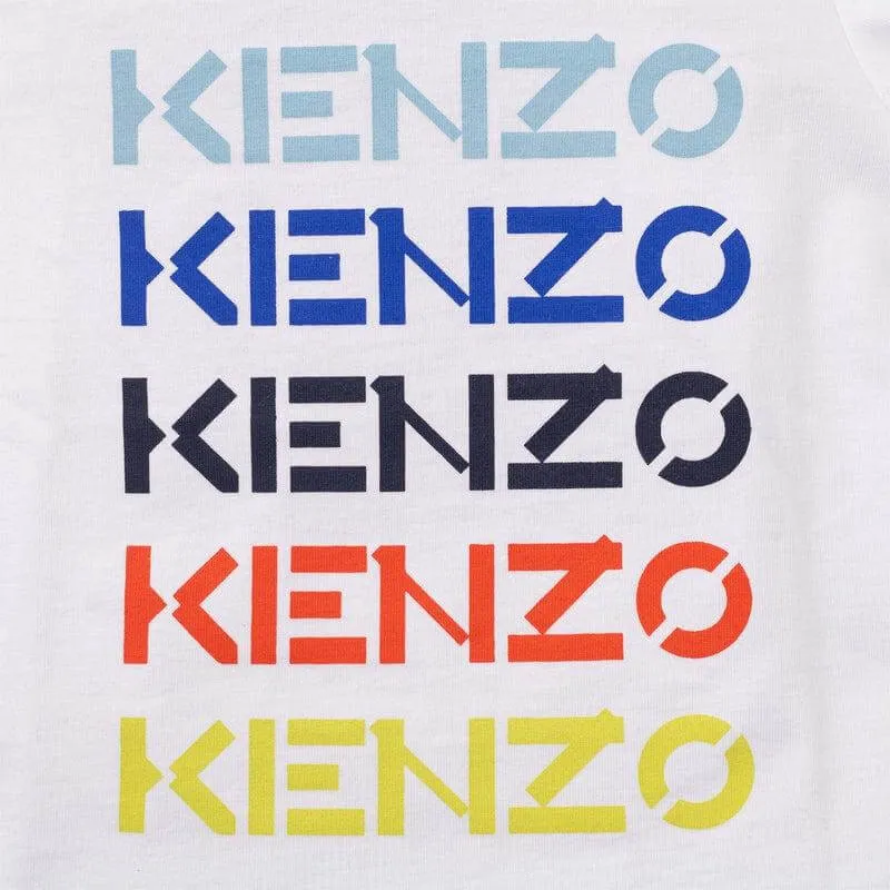 Baby Boys Weißes T-Shirt mit mehrfarbigem Logo