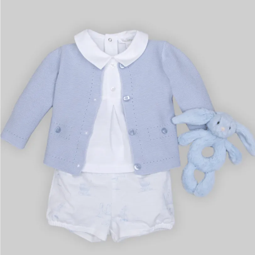 Weißes Kurzarm-Set für Babyjungen
