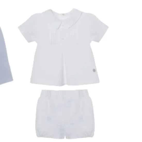 Weißes Kurzarm-Set für Babyjungen