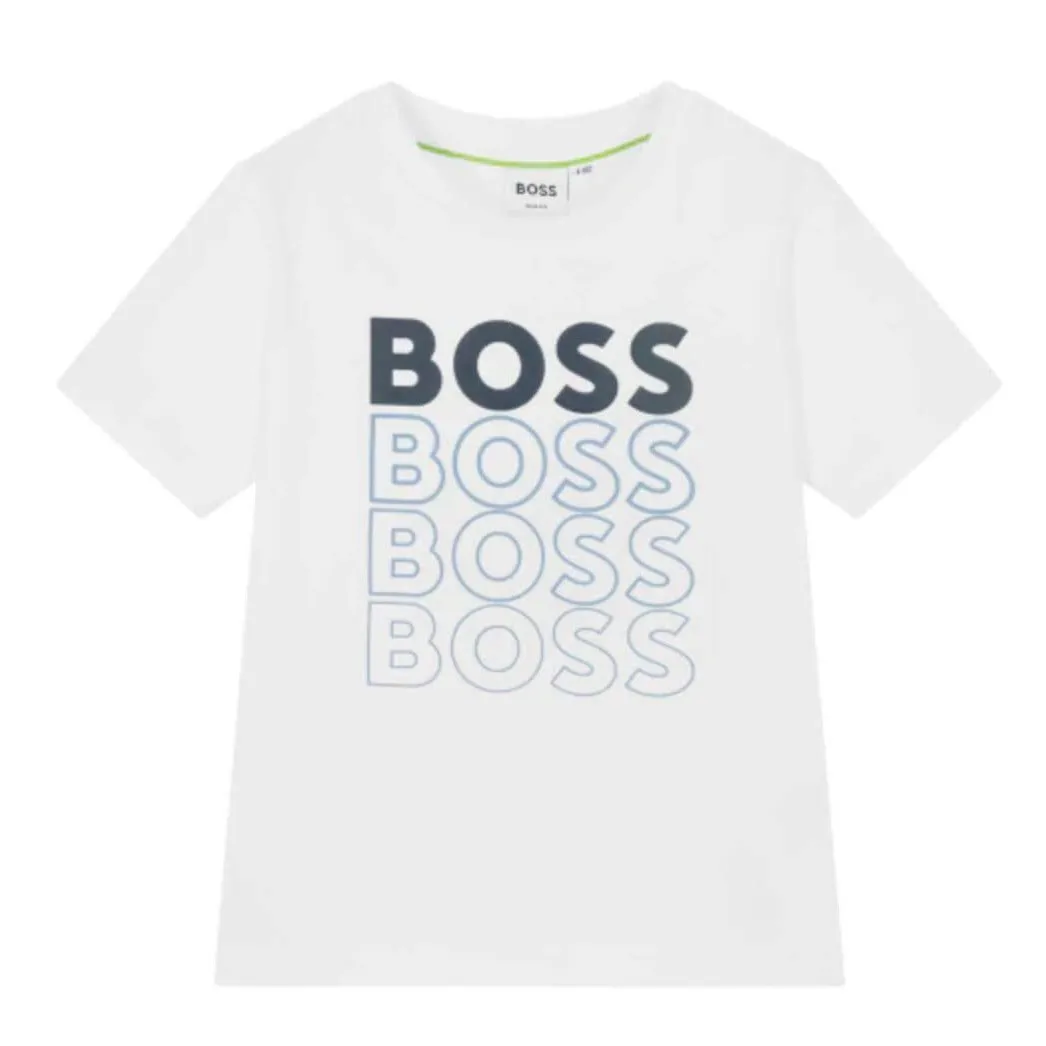 Weißes T-Shirt mit kurzen Ärmeln für Babyjungen