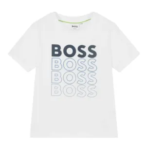 Weißes T-Shirt mit kurzen Ärmeln für Babyjungen