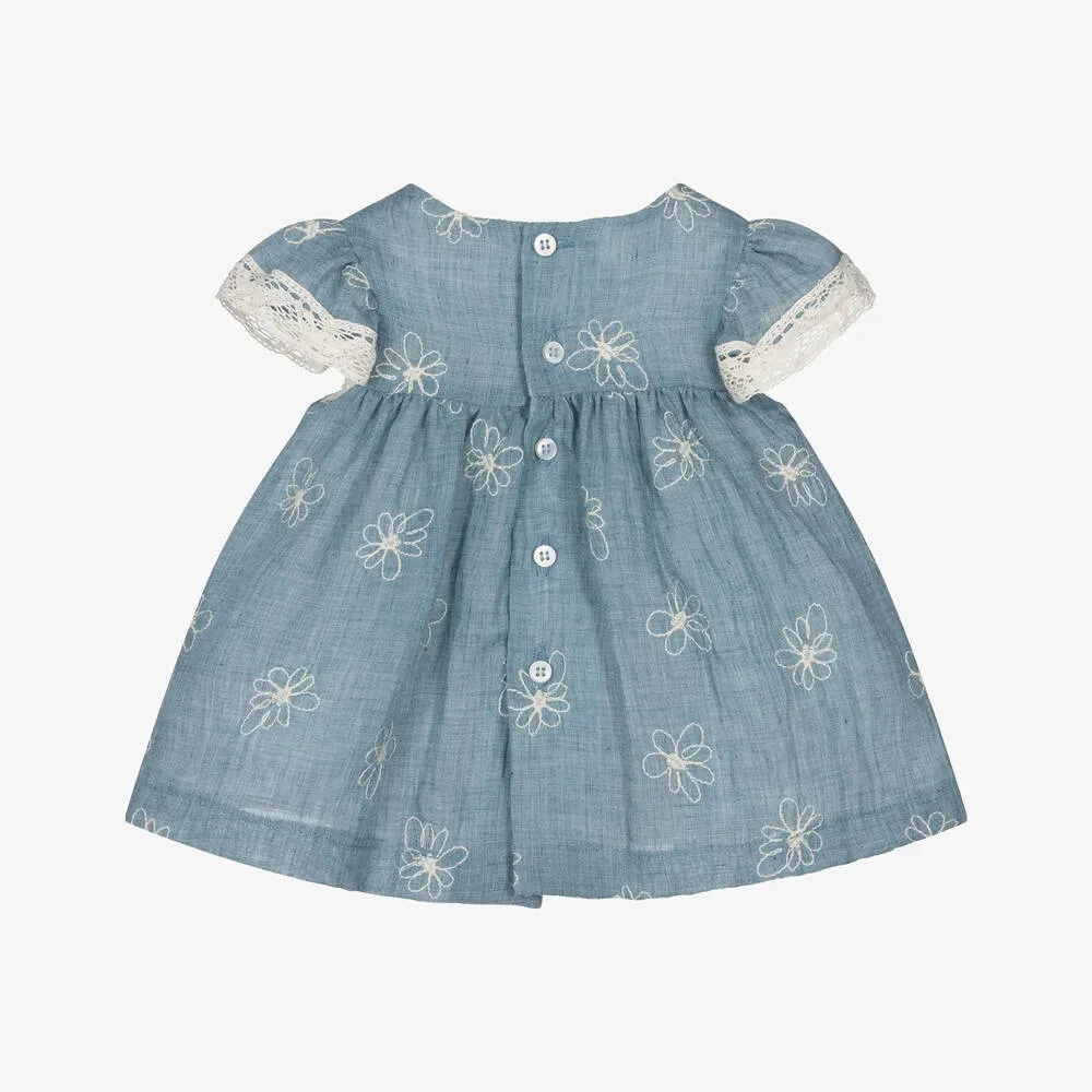 Baby Stickerei Gänseblümchen Kleid - Blaustein von Mayoral