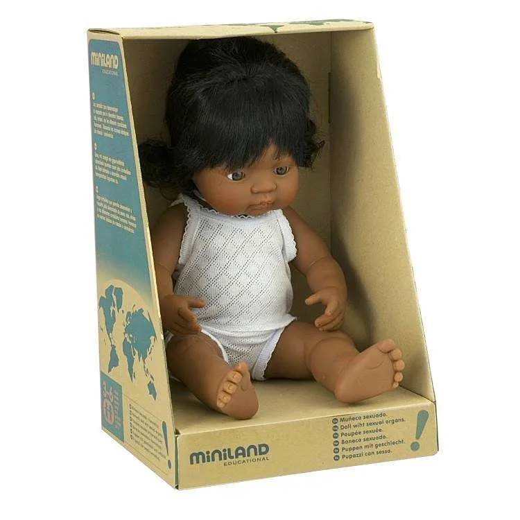 Anatomisch korrekte hispanische Babypuppe (Mädchen) 38cm