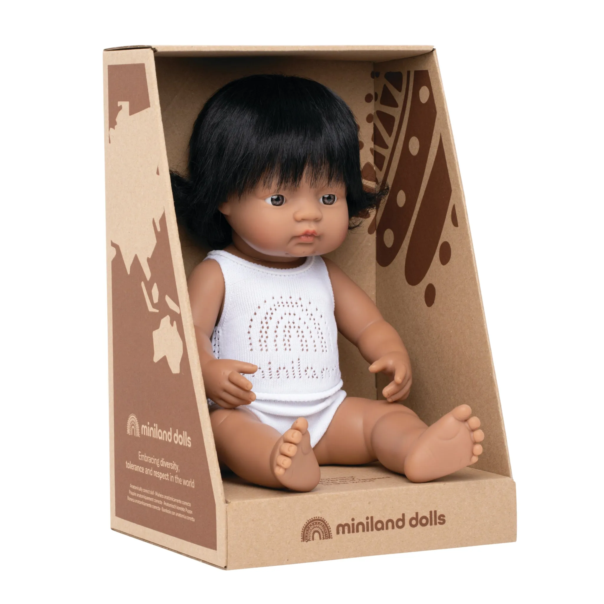 Anatomisch korrekte hispanische Babypuppe (Mädchen) 38cm