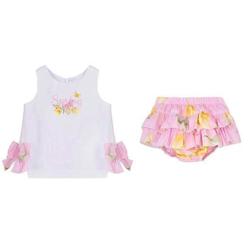 Baby Mädchen 2-teiliges Blumen Slip-Set