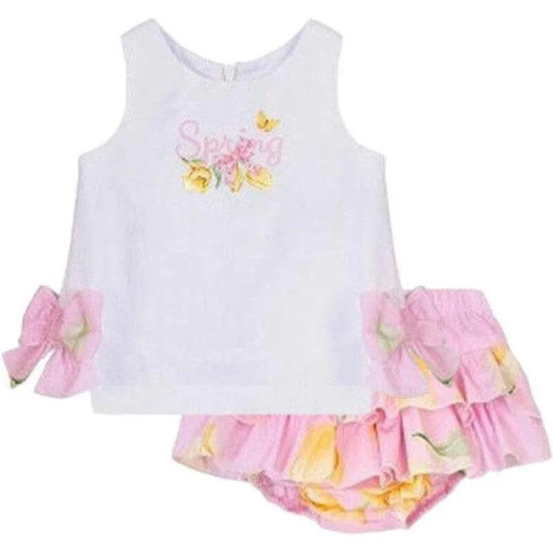Baby Mädchen 2-teiliges Blumen Slip-Set