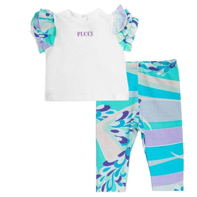 Baby Mädchen Blaue Lilly Leggings Set