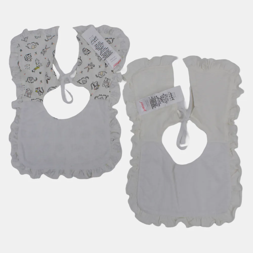 Baumwoll-Lätzchen für Mädchen – Set mit 2 Stück (Tier-Motiv)