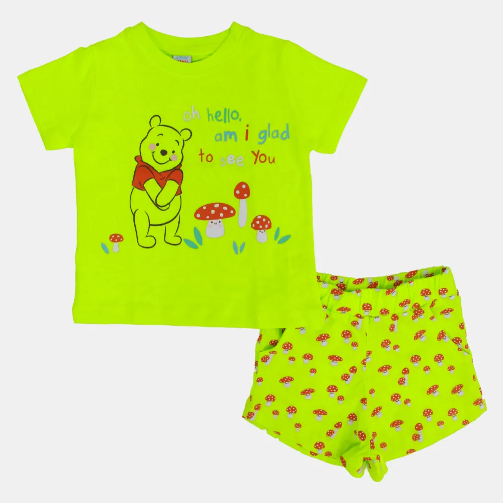Babygirls Baumwoll-Pyjama-Set - Winnie The Pooh Design