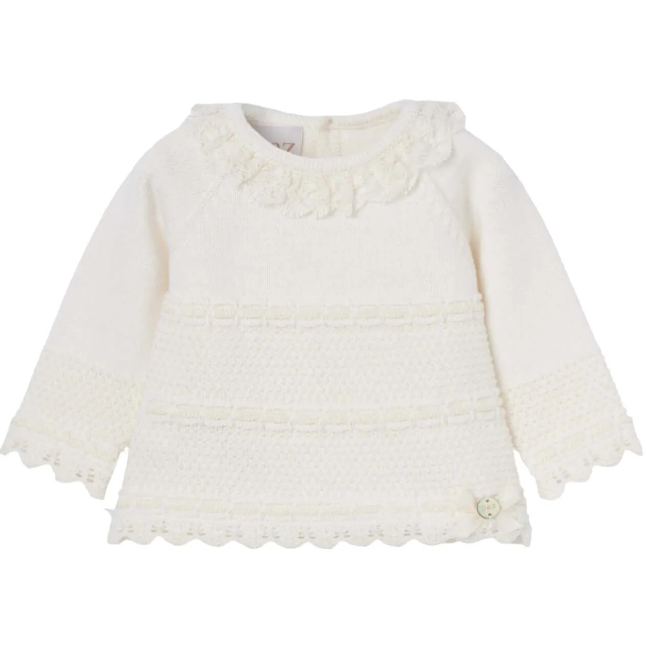 Cremefarbenes Strick-Set für Babygirls