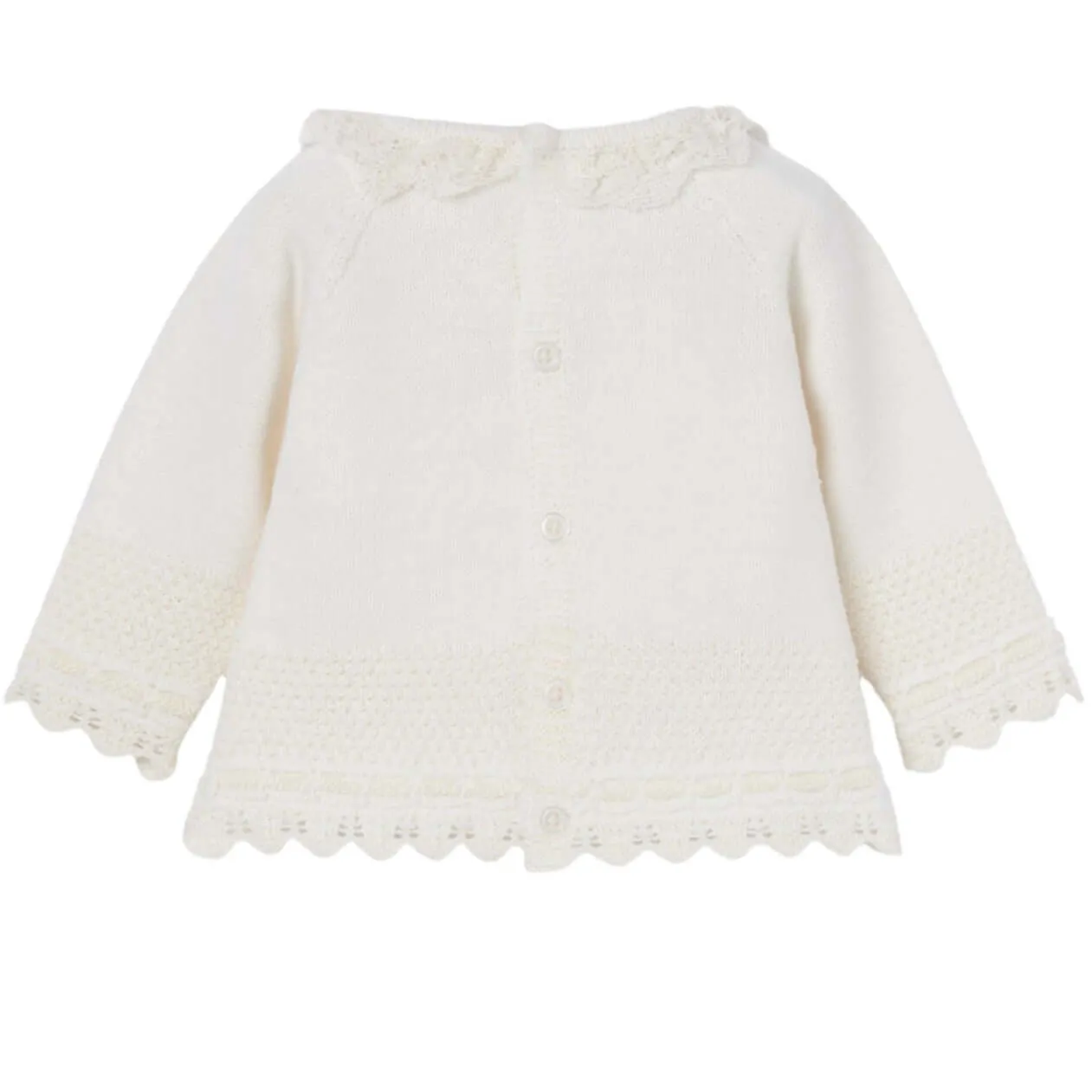 Cremefarbenes Strick-Set für Babygirls