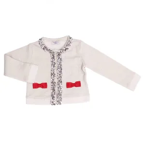 Baby Mädchen Ecru Schleifen Jacke