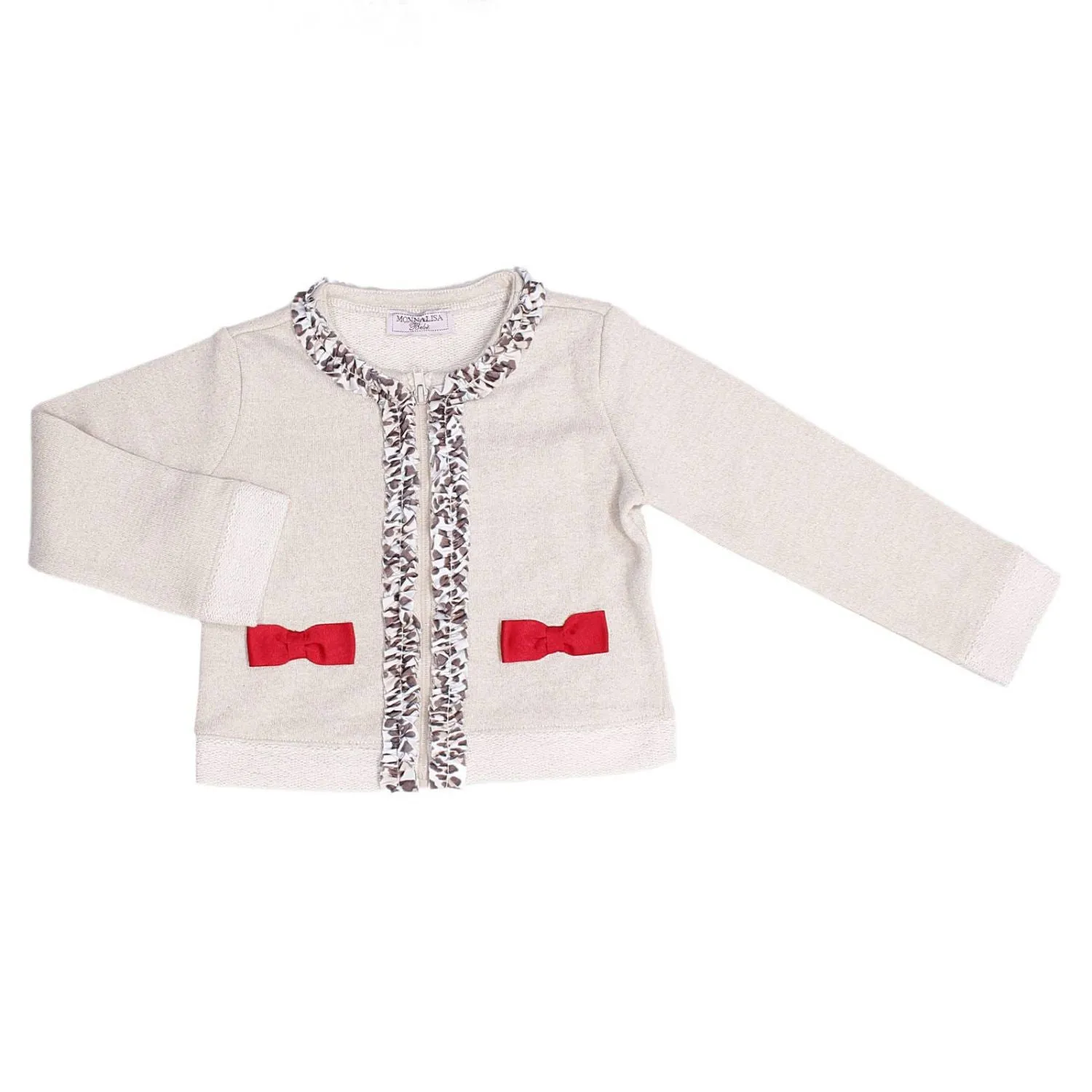 Baby Mädchen Ecru Schleifen Jacke