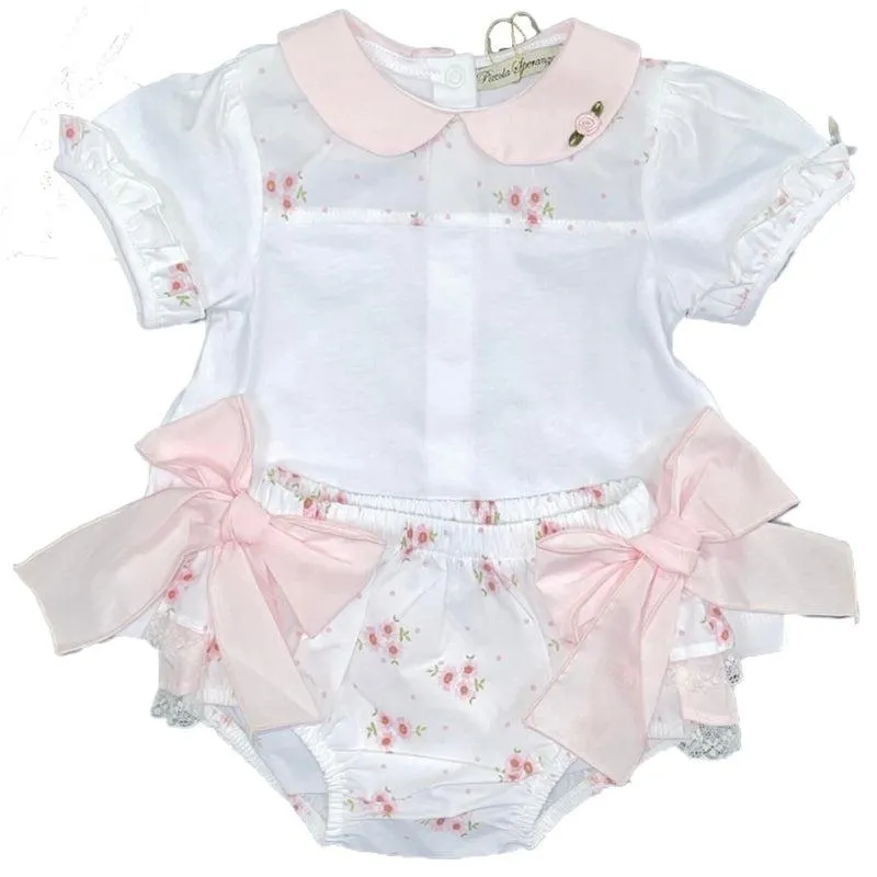 Blumen-Kurzarm-Set für Babygirls