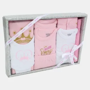 Geschenkbox für Babykleidung – 10-teiliges Prinzessinnen-Set in Rosa