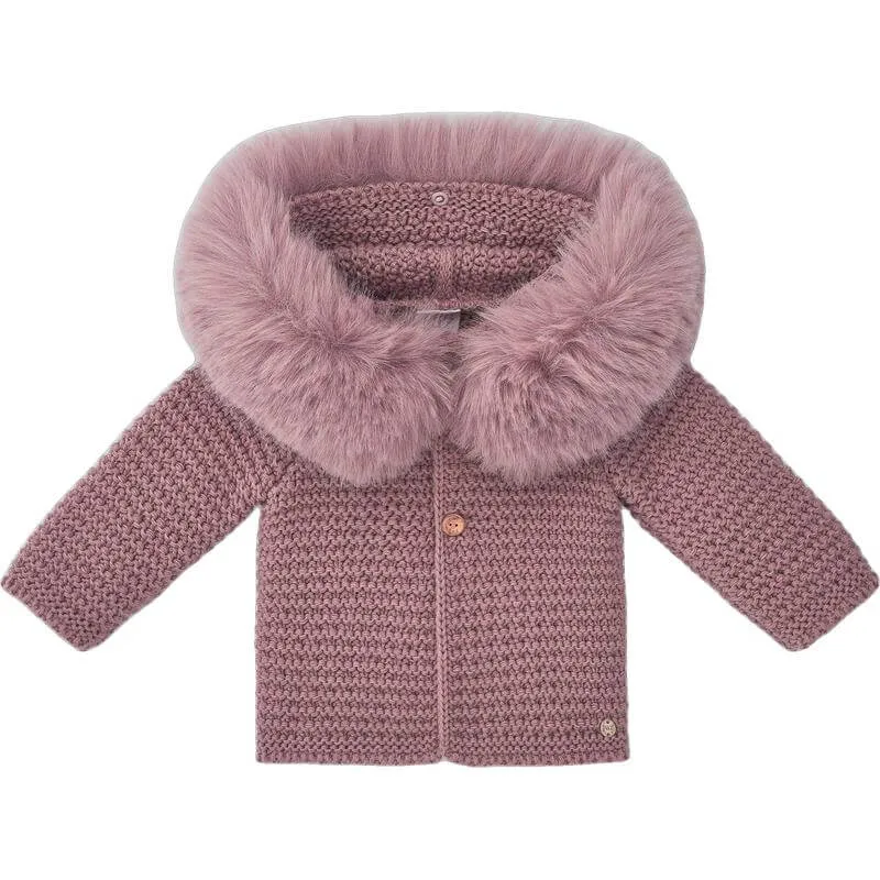 Rosa Bambalina Jacke mit Kunstpelz für Baby-Mädchen