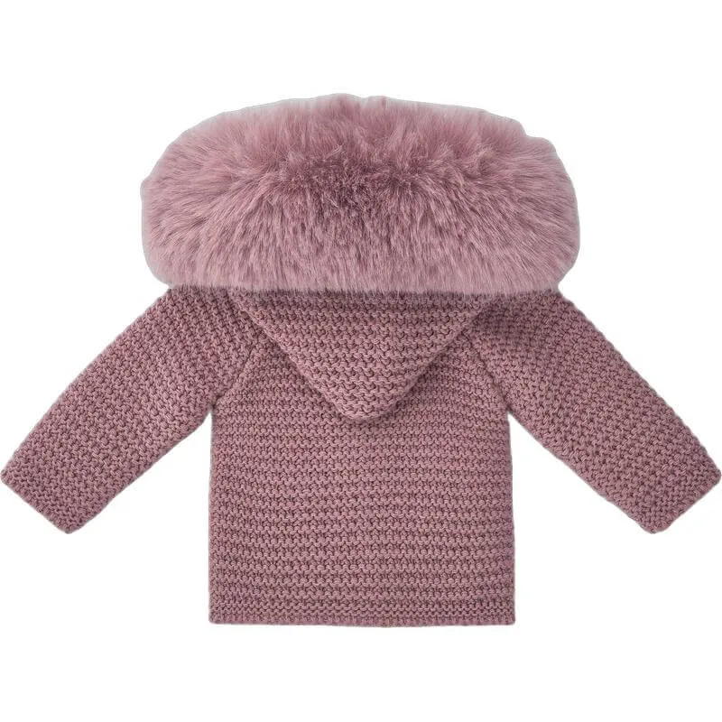 Rosa Bambalina Jacke mit Kunstpelz für Baby-Mädchen