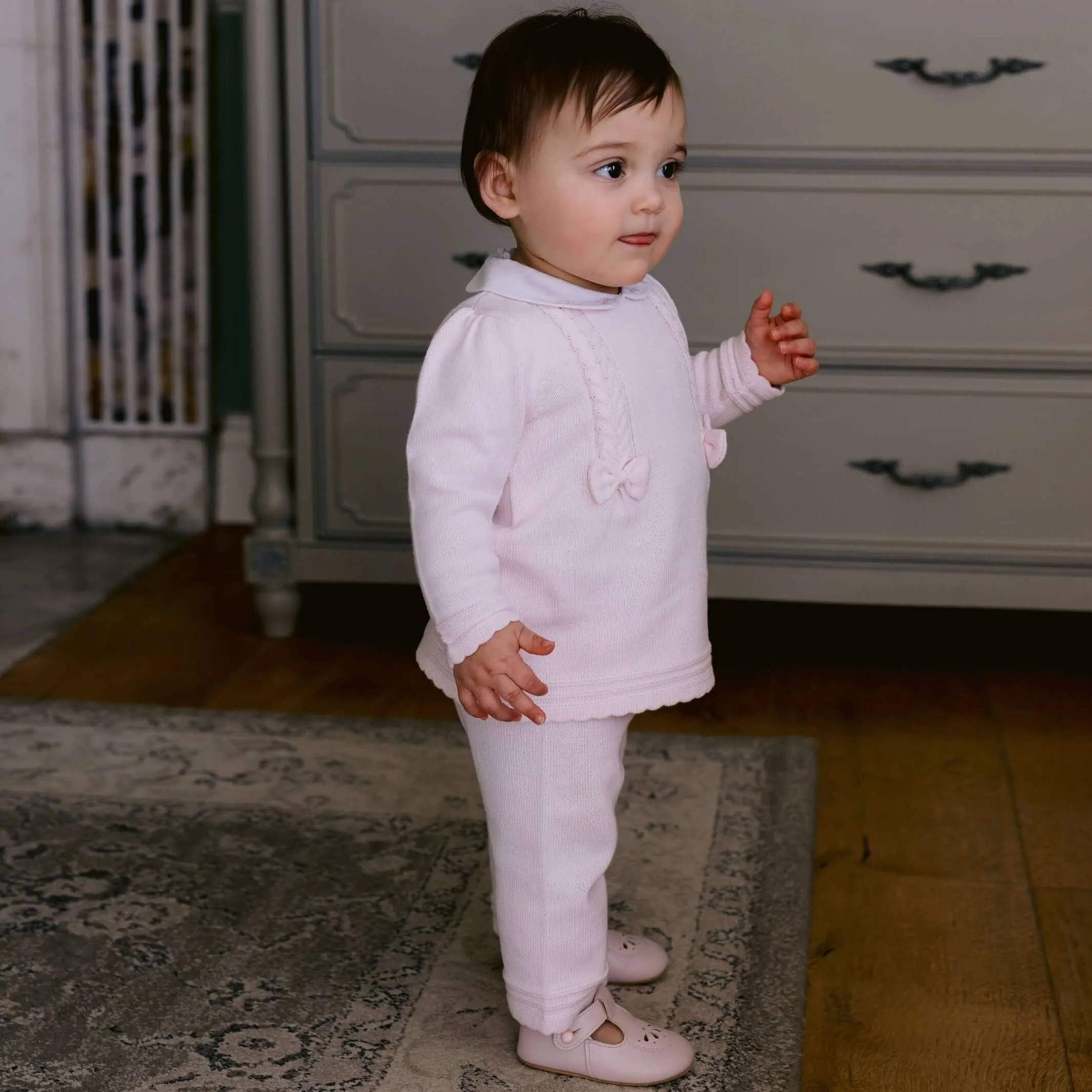 Rosa Strick-Set Emilia für Baby-Mädchen