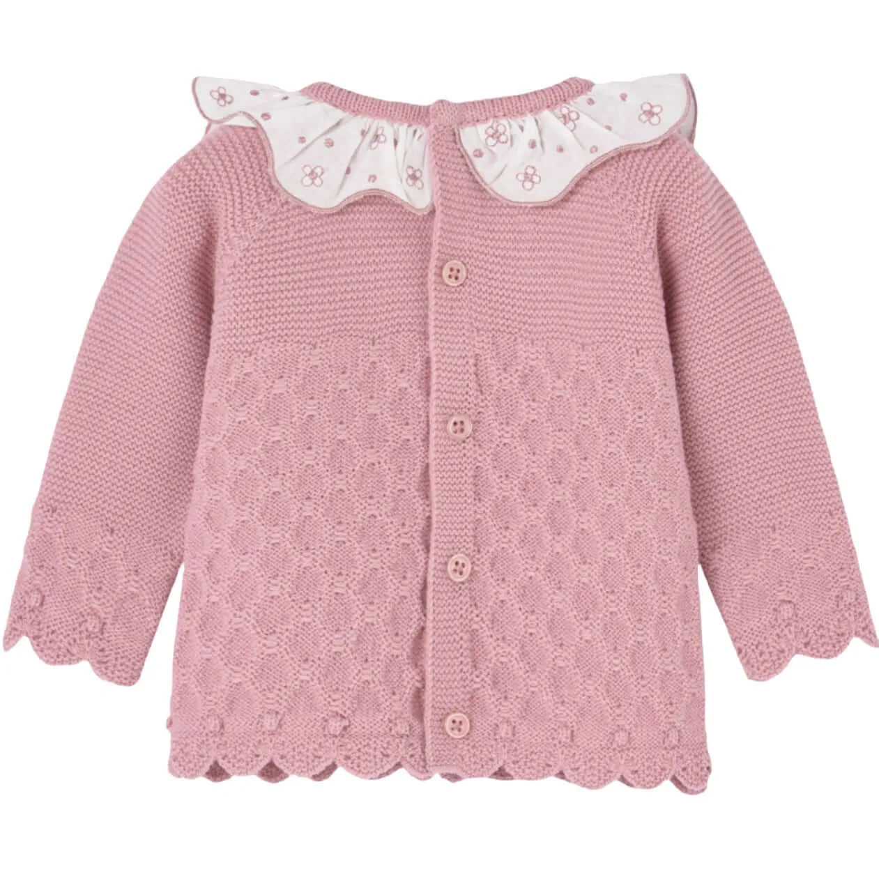 Rosa Blumen Strick-Set für Baby Mädchen