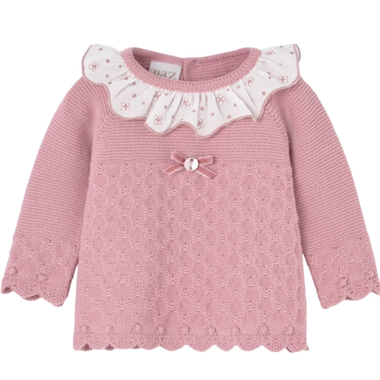 Rosa Blumen Strick-Set für Baby Mädchen