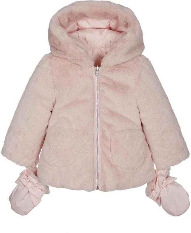Rosa Pelz Reversible Jacke für Baby Mädchen