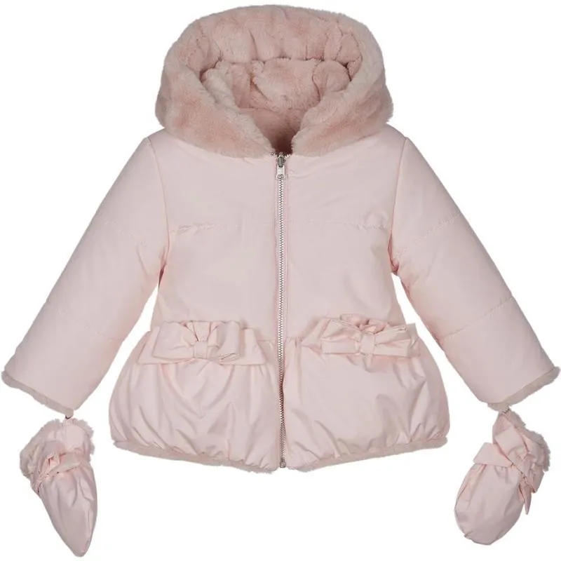 Rosa Pelz Reversible Jacke für Baby Mädchen