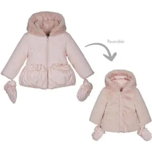Rosa Pelz Reversible Jacke für Baby Mädchen