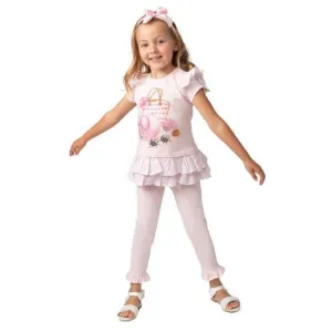 Rosa Urlaubs-Essentials Leggings-Set für Baby-Mädchen
