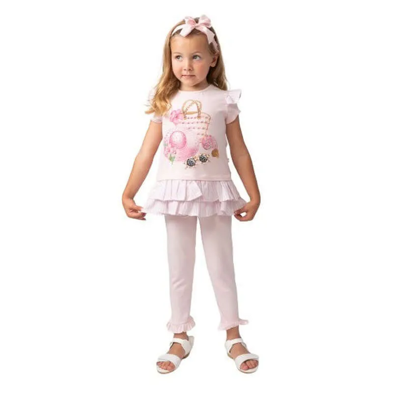 Rosa Urlaubs-Essentials Leggings-Set für Baby-Mädchen