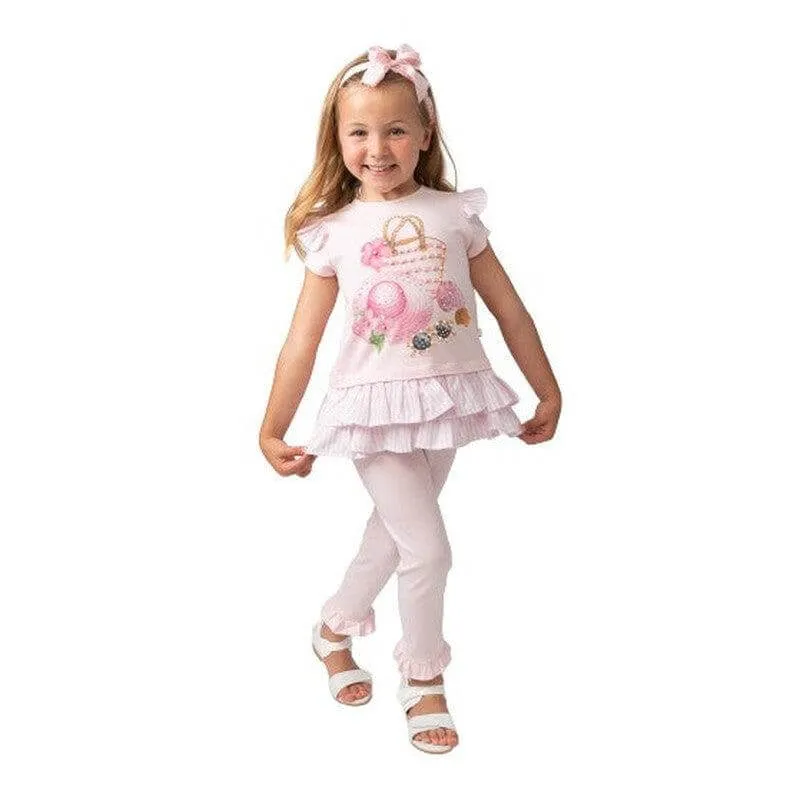 Rosa Urlaubs-Essentials Leggings-Set für Baby-Mädchen