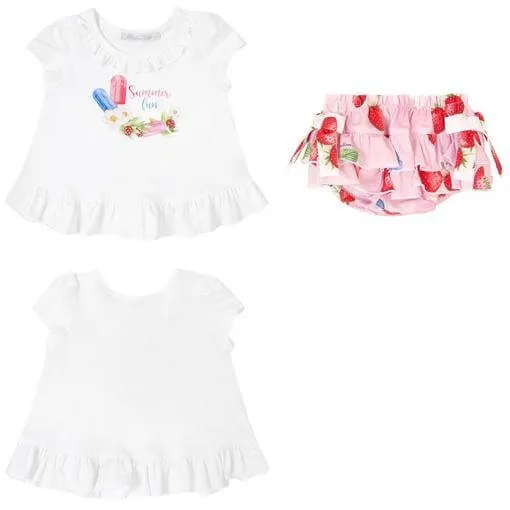 Baby-Mädchen T-Shirt & Bloomers Set