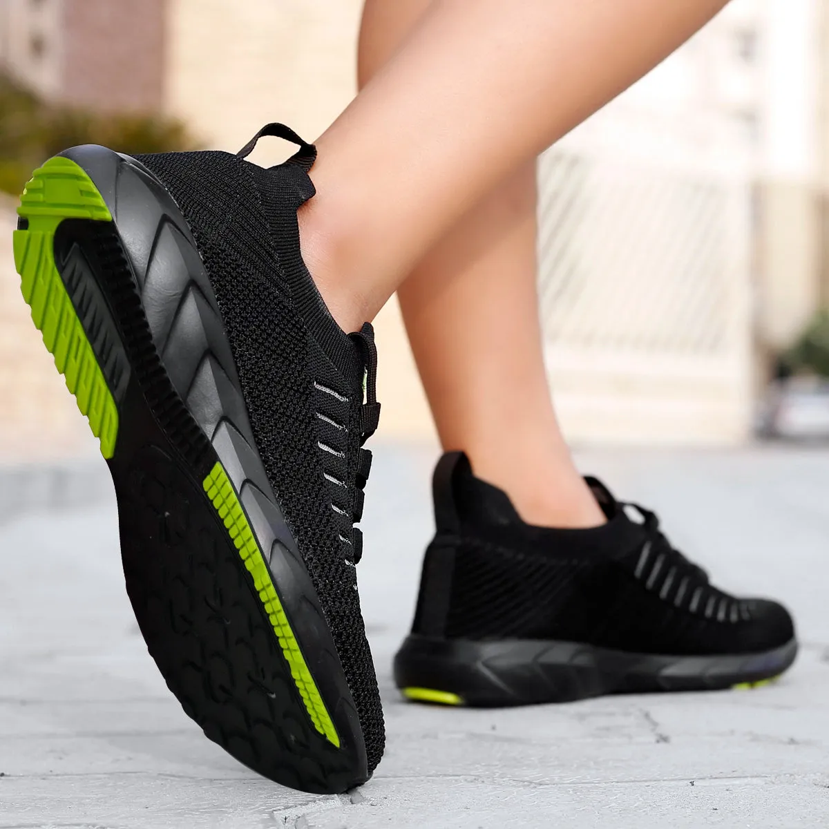 Bacca Bucci FISHJET Damen Laufschuhe | Schwarze Sneakers für Fitness & Casual Spaziergänge
