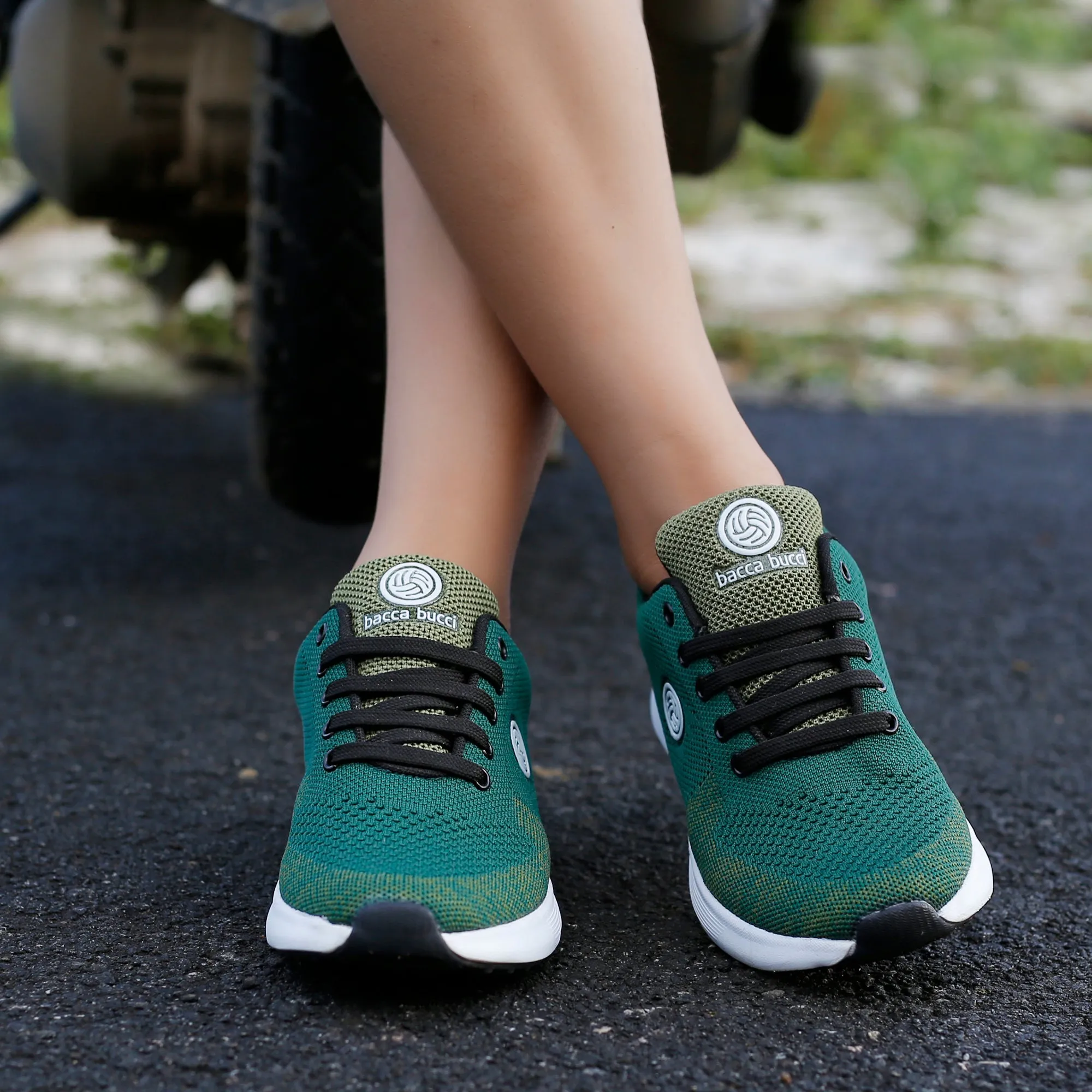 Bacca Bucci TOKYO Damen Laufschuhe | Grün/Olive Damen Sneakers für lässige Spaziergänge
