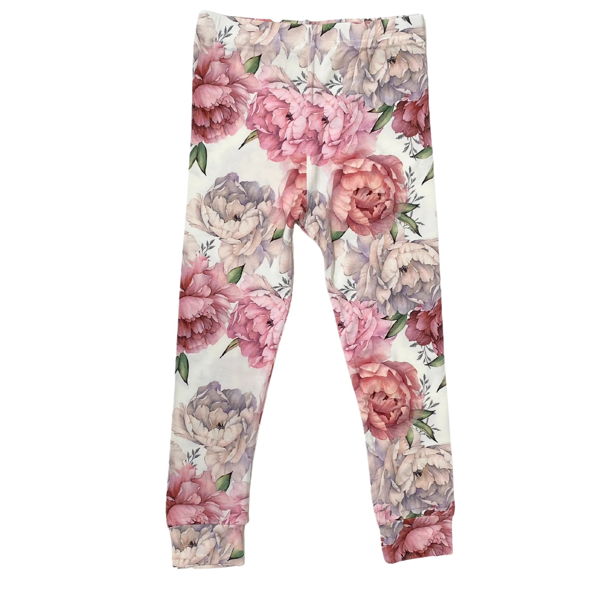 Bambus-Viskose-Zweiteiler-Pyjama-Set mit Pfingstrosen-Print für Kinder
