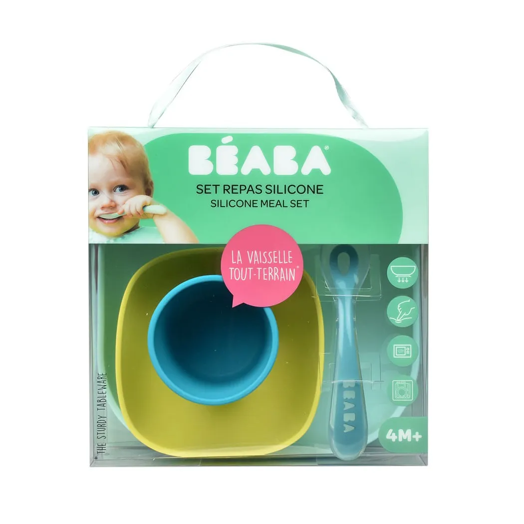 BEABA Silikon-Fütterungsset - 4-teilig (Blau)