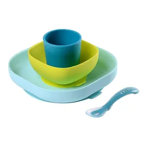 BEABA Silikon-Fütterungsset - 4-teilig (Blau)