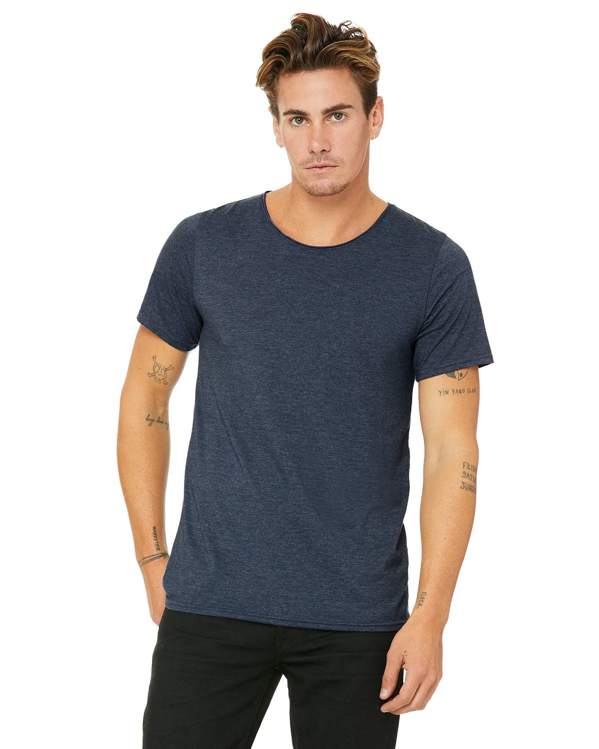 Bella   Canvas B3014 Herren-Jersey T-Shirt mit Rohsaum