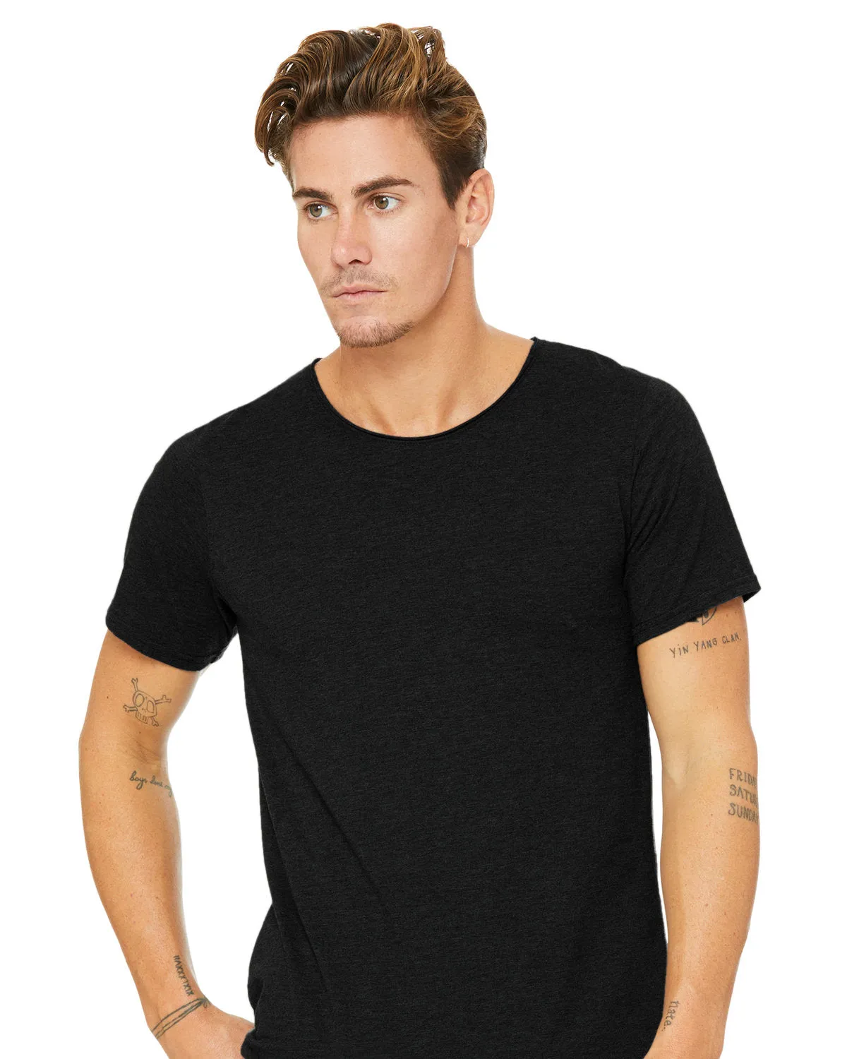 Bella   Canvas B3014 Herren-Jersey T-Shirt mit Rohsaum