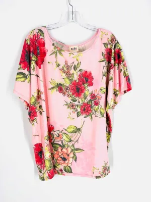 BiBi Größe M Pk/Rd/Gr Blumen-Tops Top-Kurzarm