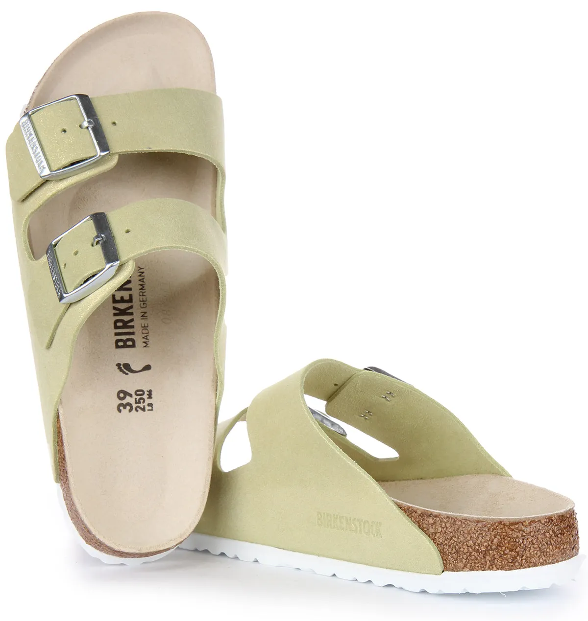 Birkenstock Arizona Bs in Hellgrün | Schmal geschnittene Schuhe Birkenstock