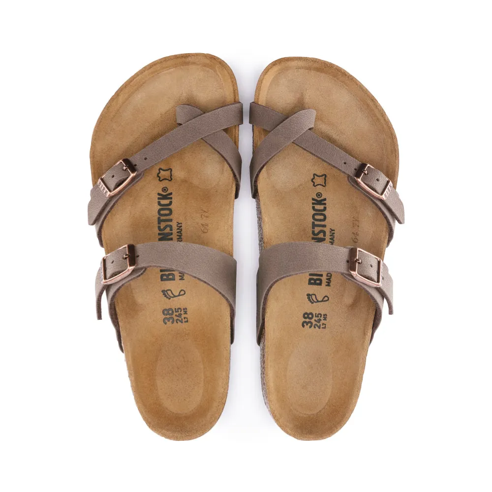 Birkenstock Damen Mayari Birko-Flor Zehensteg-Sandale in Mokka