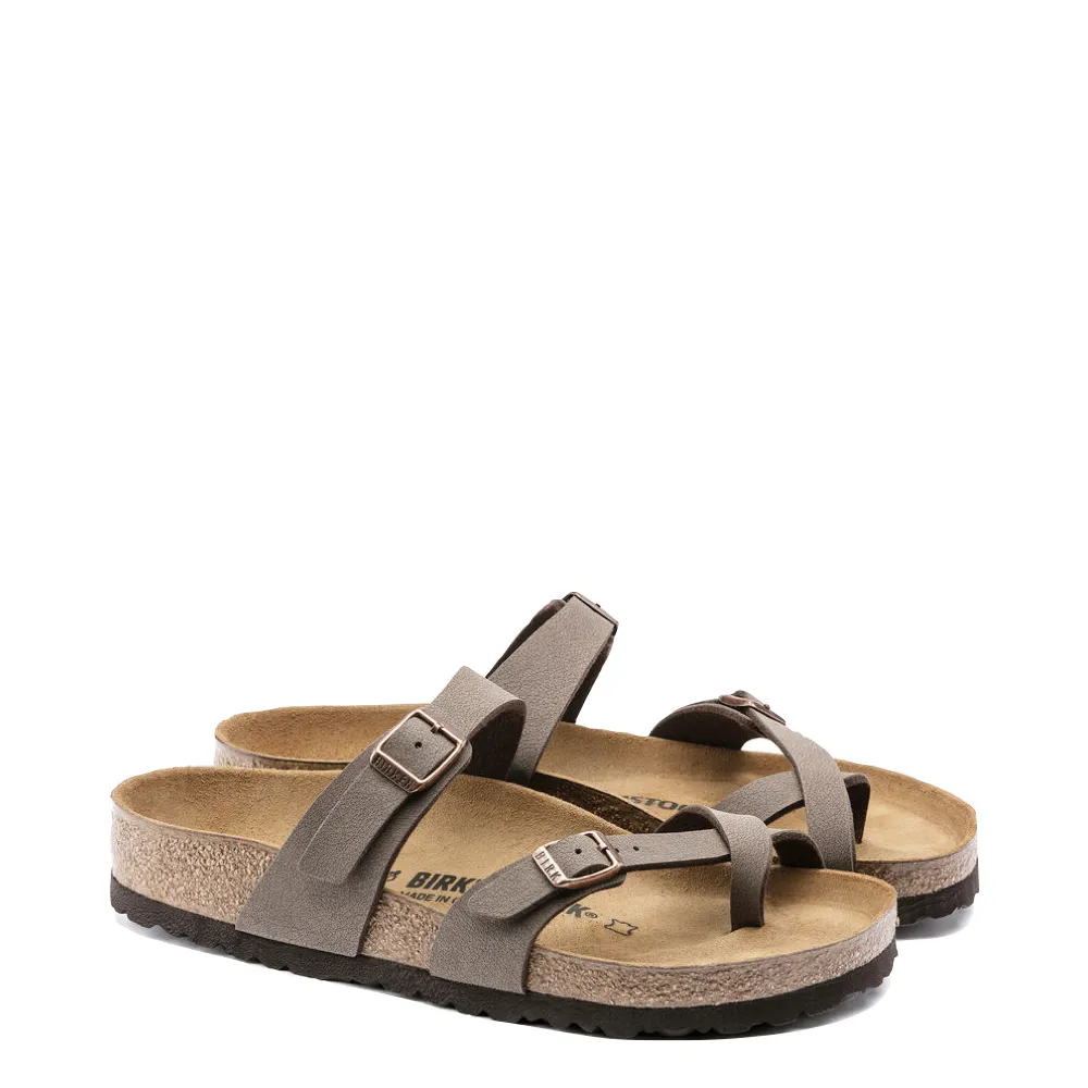 Birkenstock Damen Mayari Birko-Flor Zehensteg-Sandale in Mokka