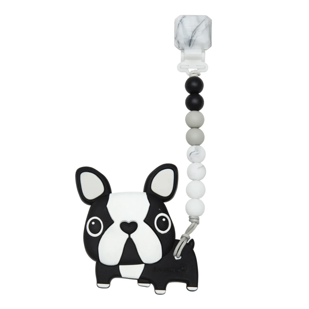 Schwarzes Boston Terrier Beißset Edelstein von Loulou Lollipop