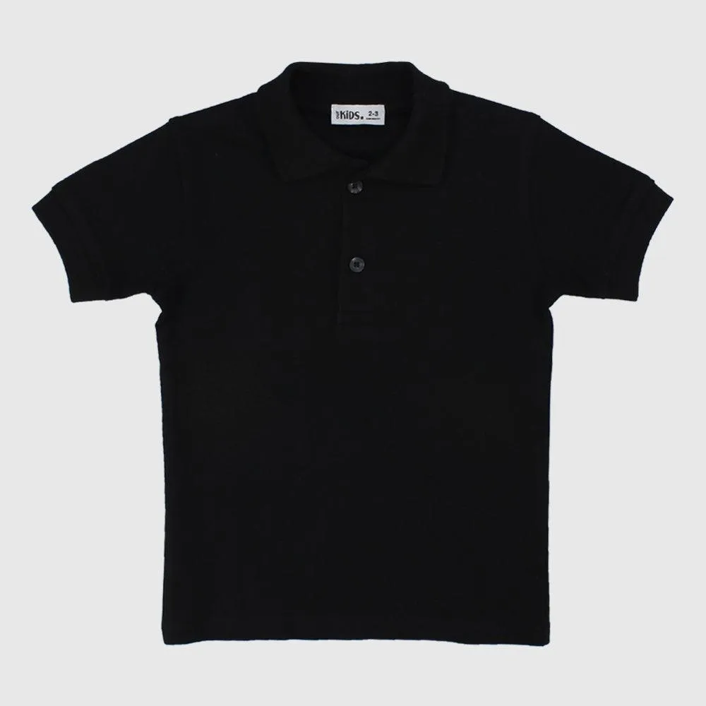 Schwarzes Polo-Shirt mit kurzen Ärmeln